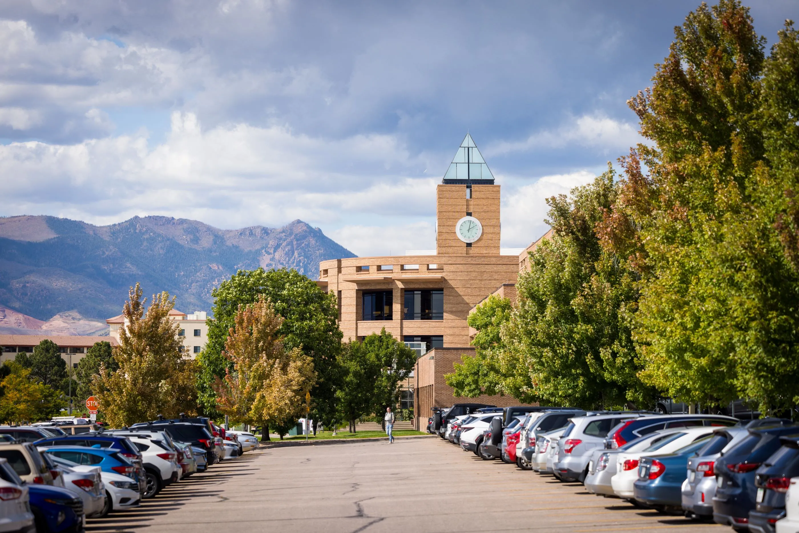 Cars in the parking lot at UCCS